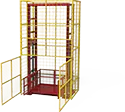 cargo lift with metal mesh